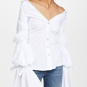Caroline Constas Margaret Off The Shoulder Blouse White Medium